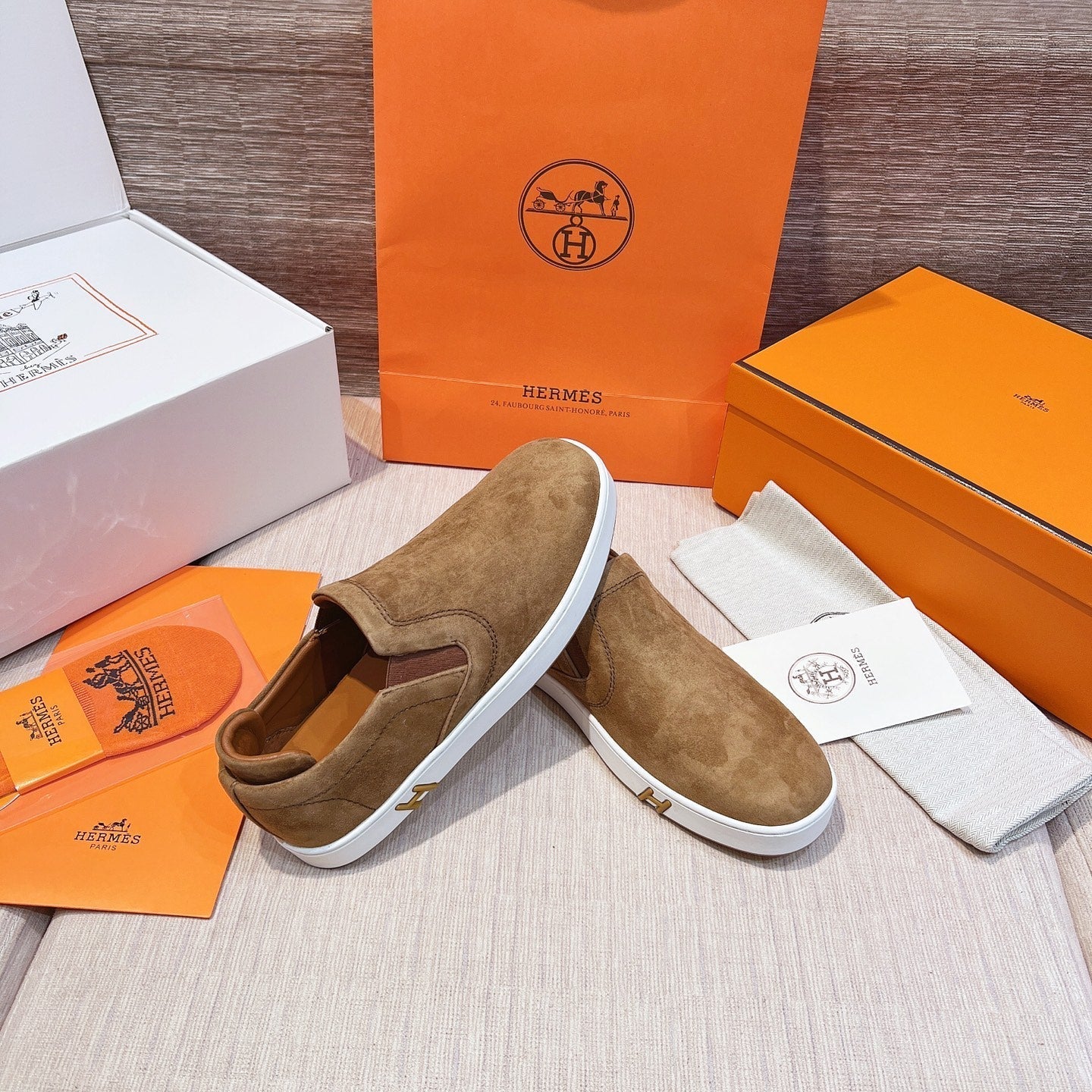 HM Men's 25 Lucky Slip-on Brown Suede 713098