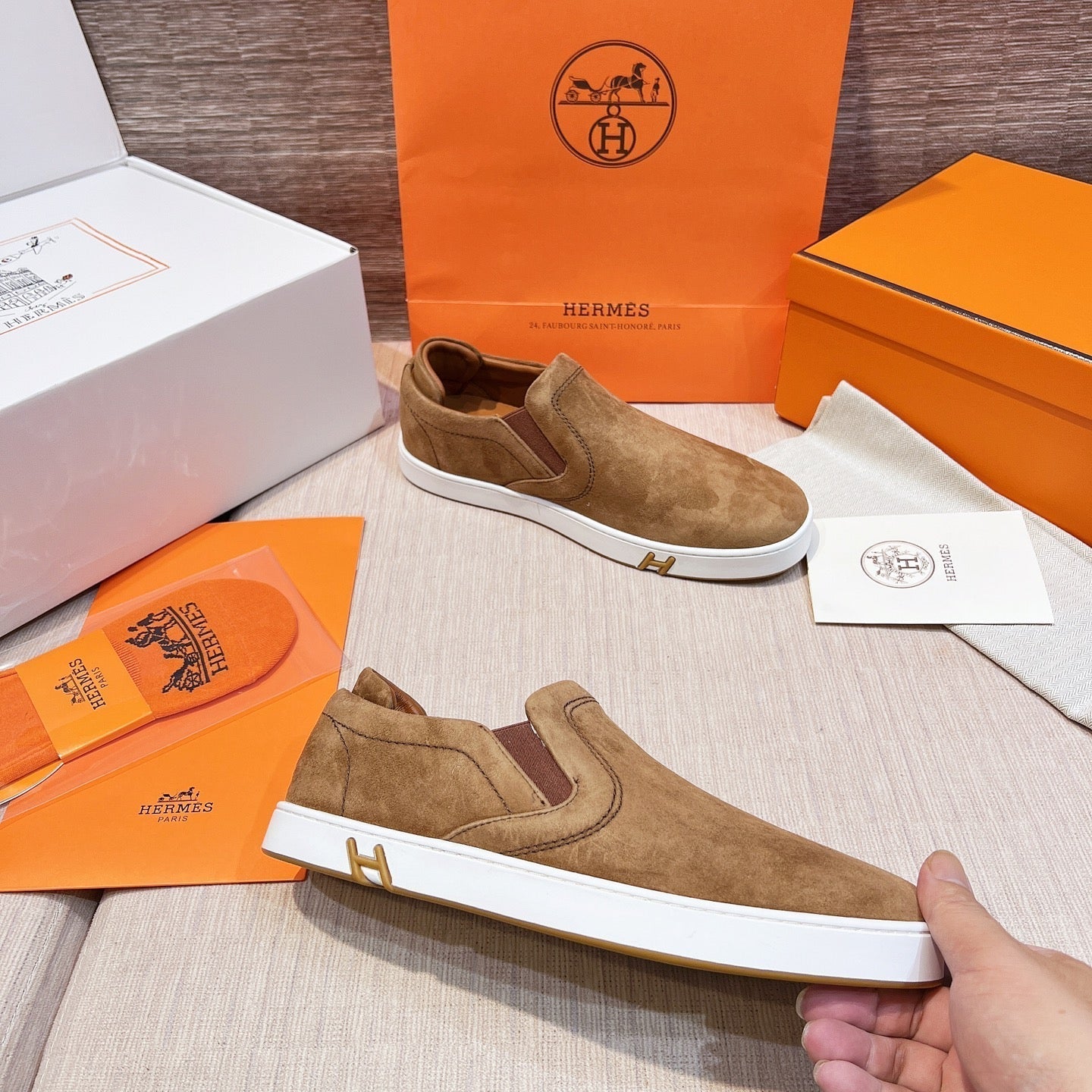 HM Men's 25 Lucky Slip-on Brown Suede 713098