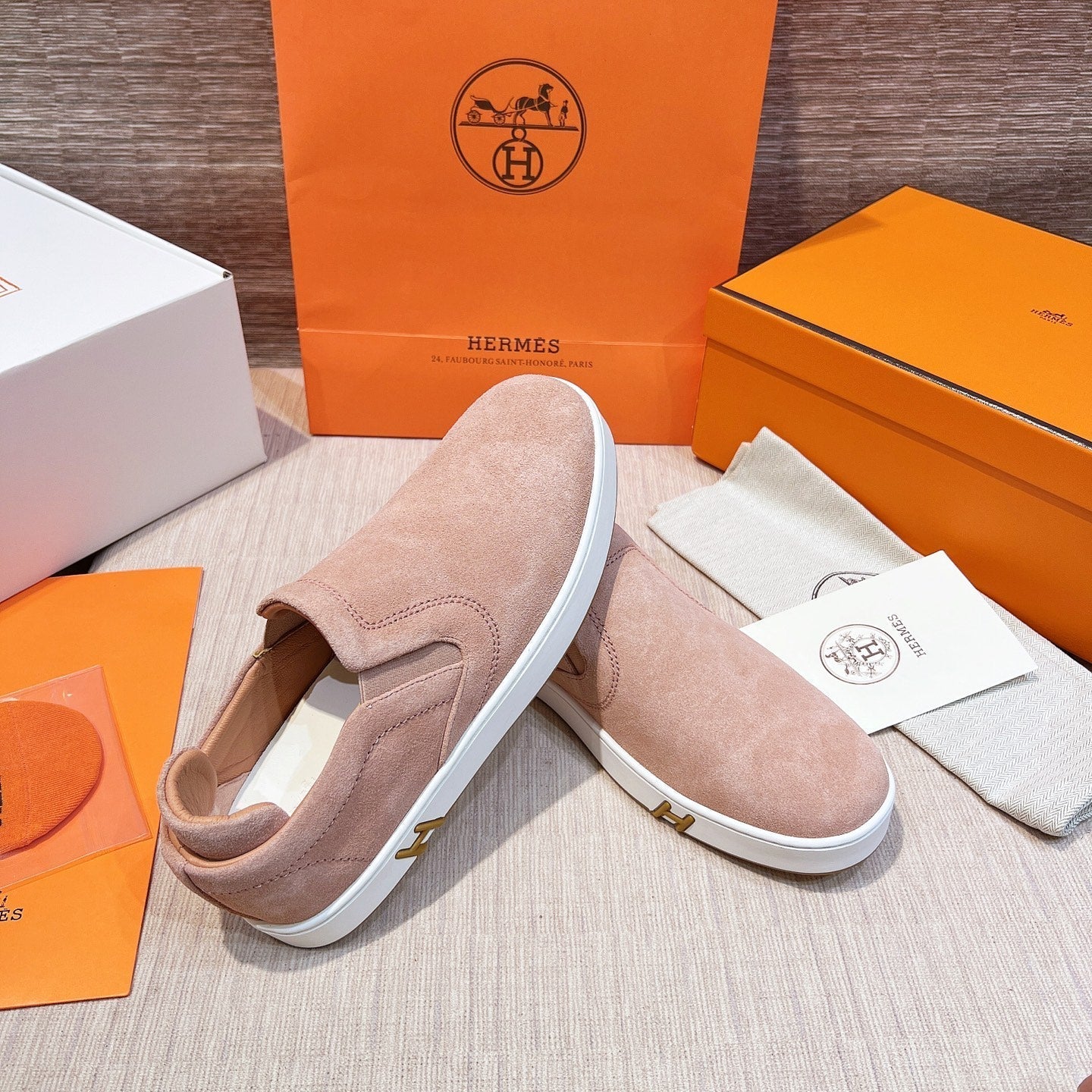 HM Men's 25 Lucky Slip-on Pink Suede 713100