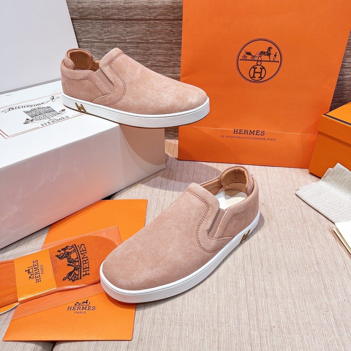 HM Men's 25 Lucky Slip-on Pink Suede 713100