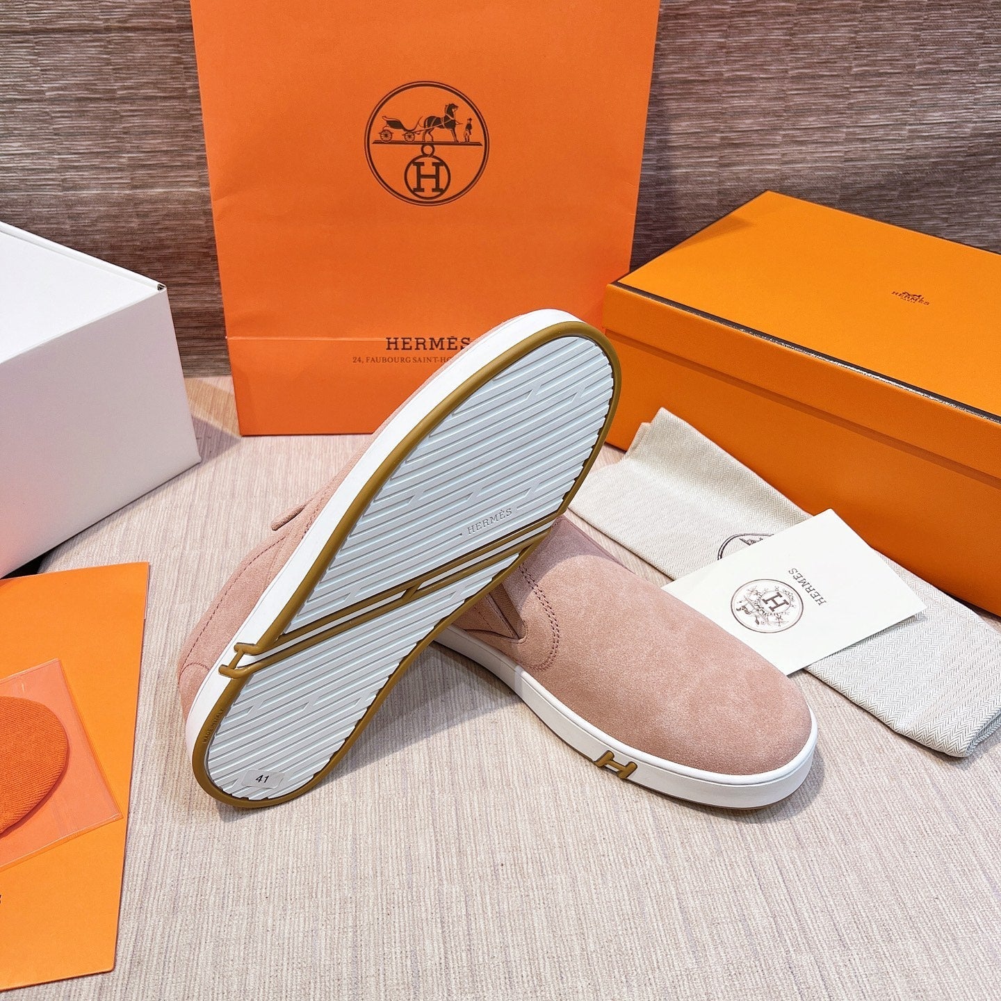 HM Men's 25 Lucky Slip-on Pink Suede 713100