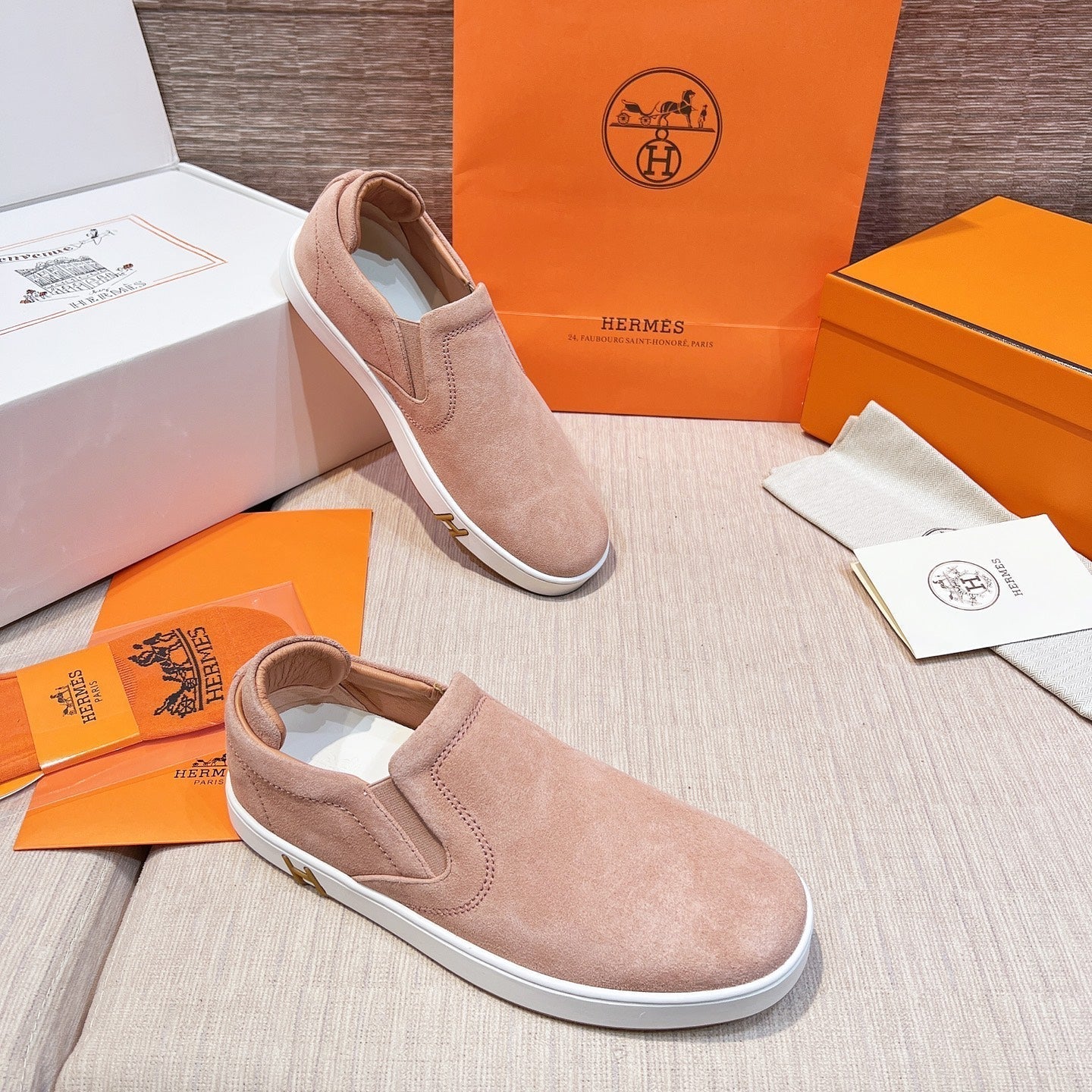 HM Men's 25 Lucky Slip-on Pink Suede 713100