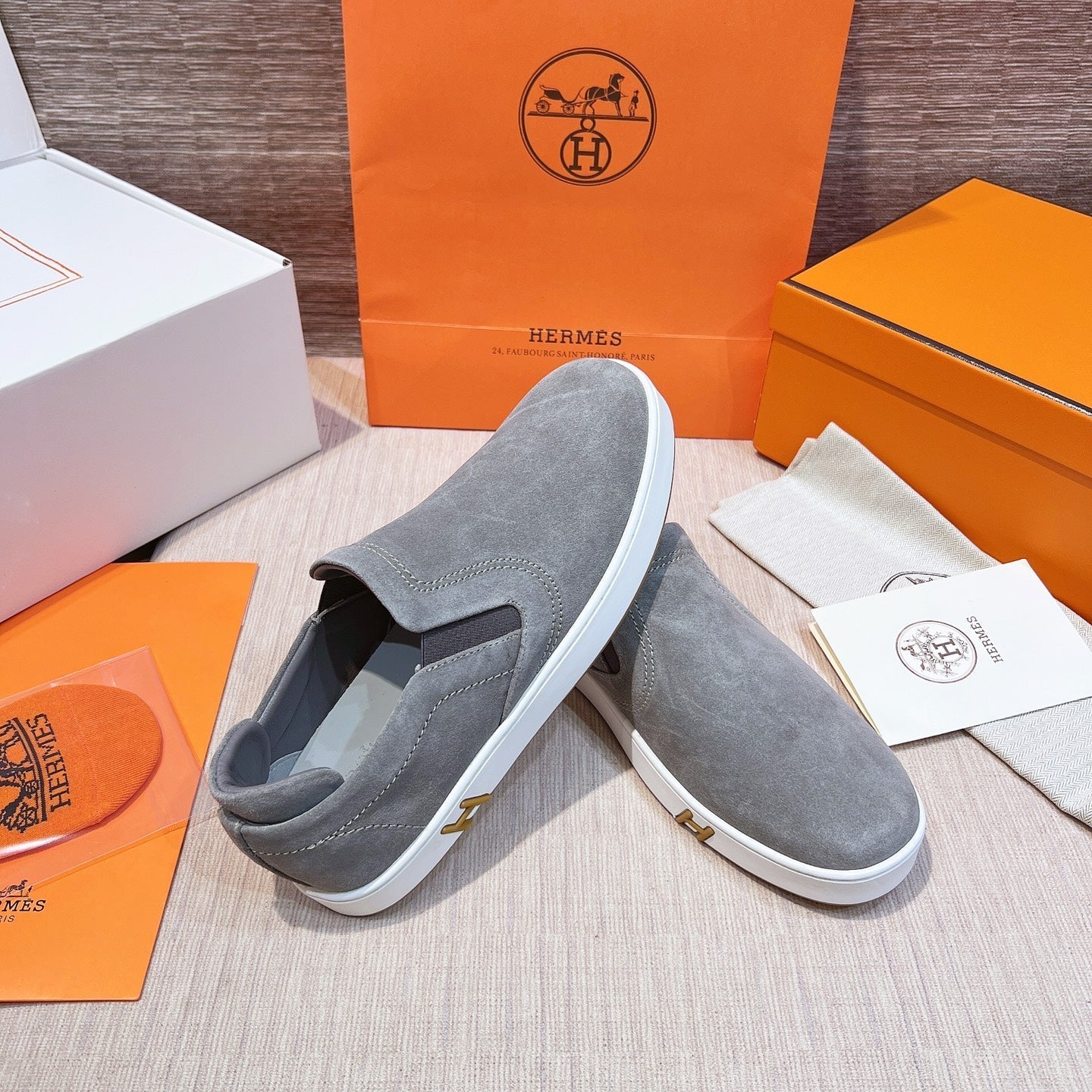 HM Men's 25 Lucky Slip-on Grey Suede 713102