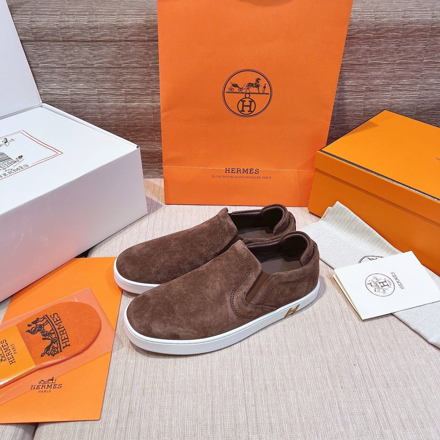 HM Men's 25 Lucky Slip-on Brown Suede 713103