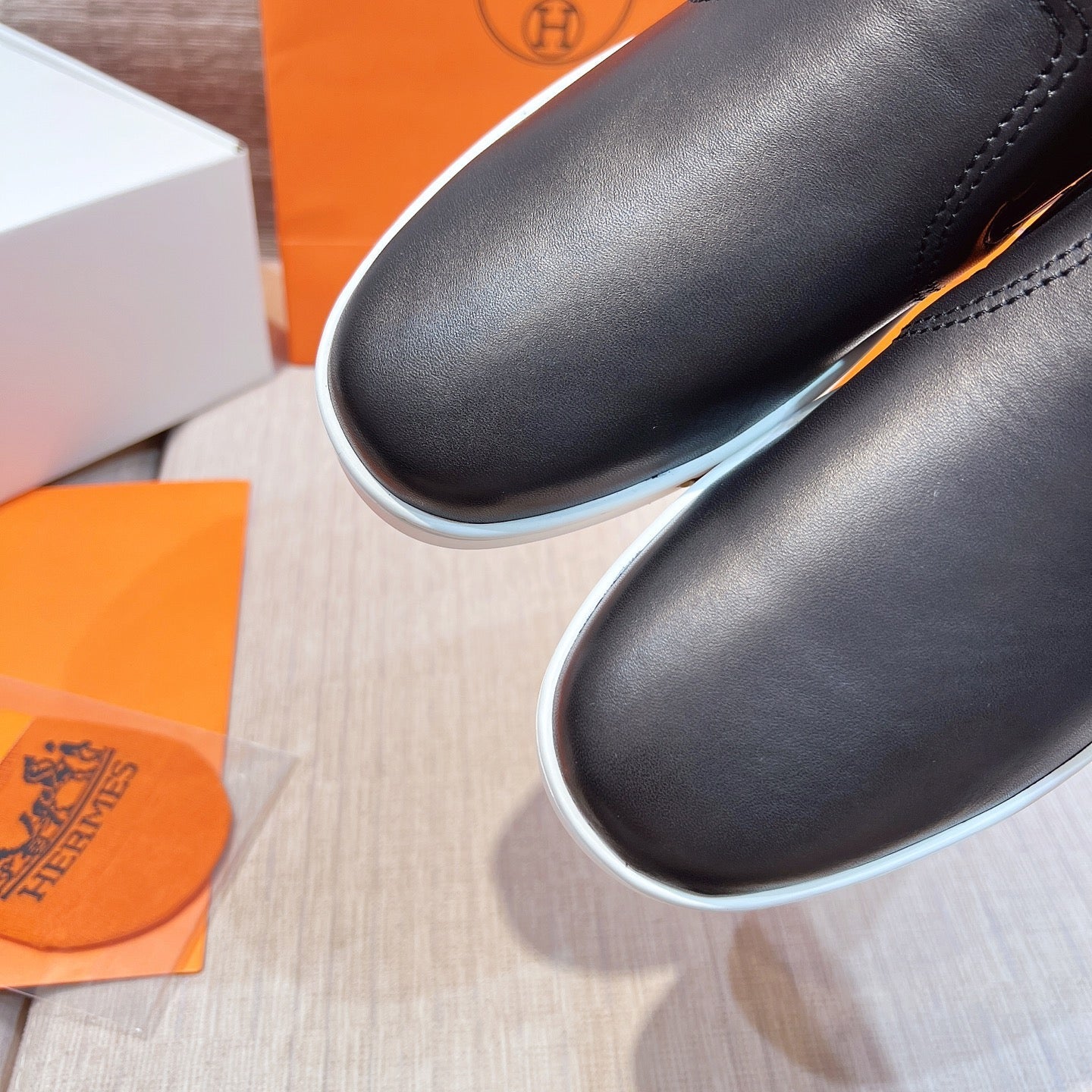 HM Men's 25 Lucky Slip-on Black Calfskin 713107