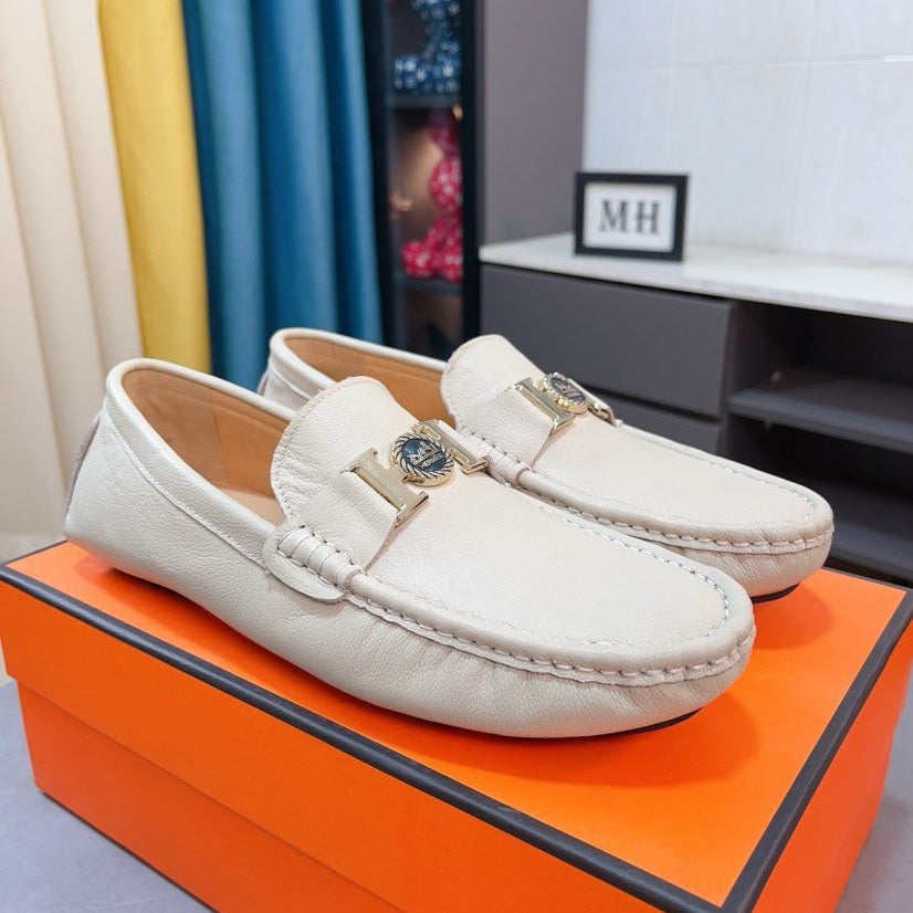 HM Men's Loafer White Cowhide 521949
