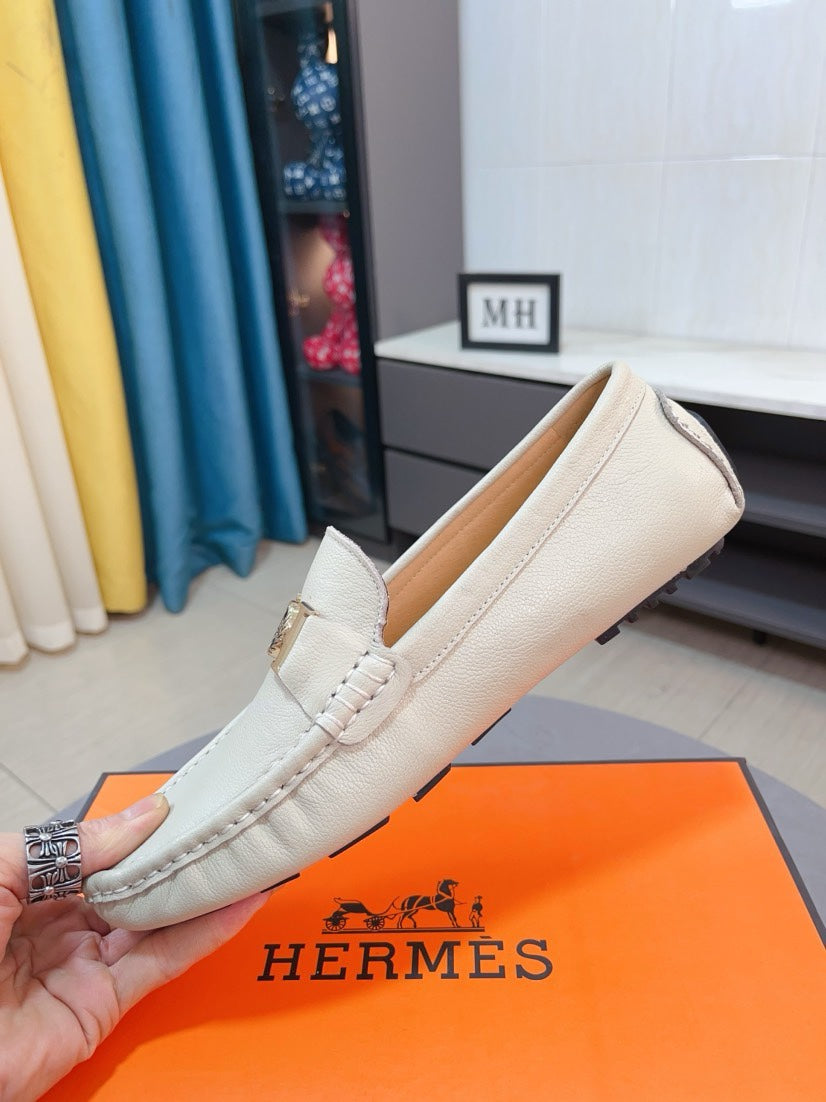 HM Men's Loafer White Cowhide 521949