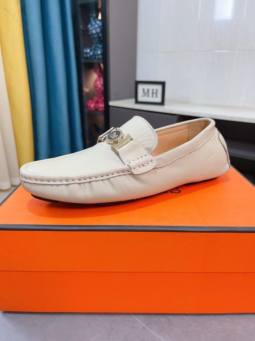 HM Men's Loafer White Cowhide 521949