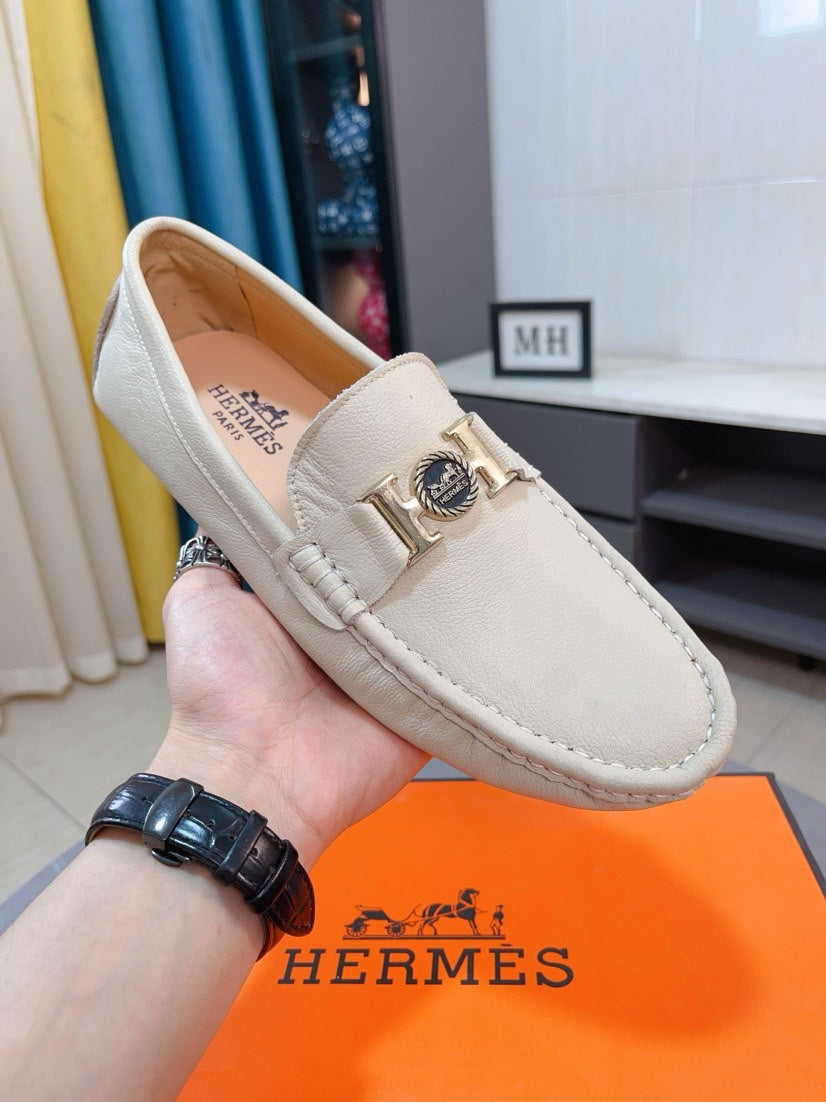 HM Men's Loafer White Cowhide 521949