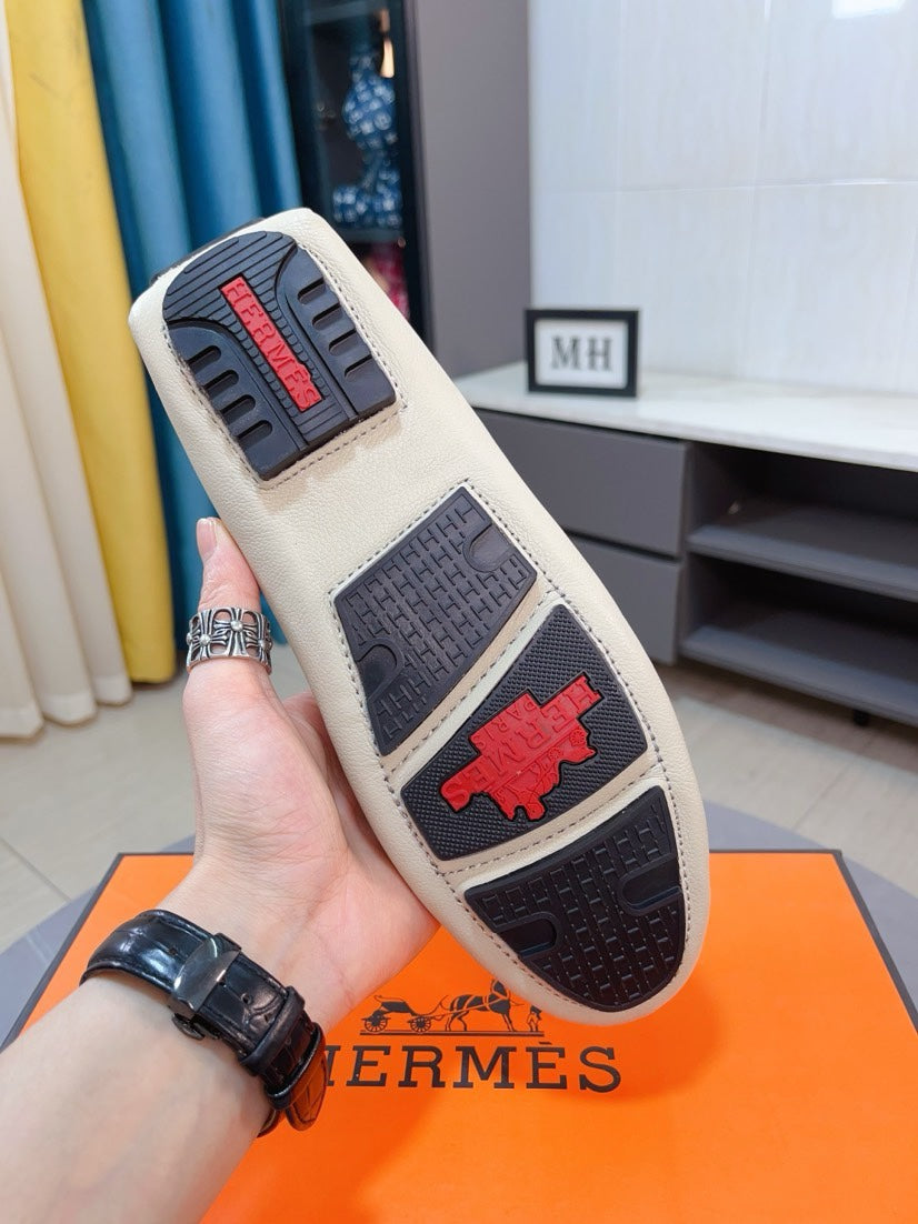 HM Men's Loafer White Cowhide 521949