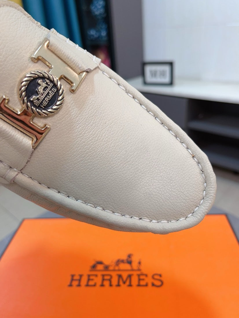 HM Men's Loafer White Cowhide 521949