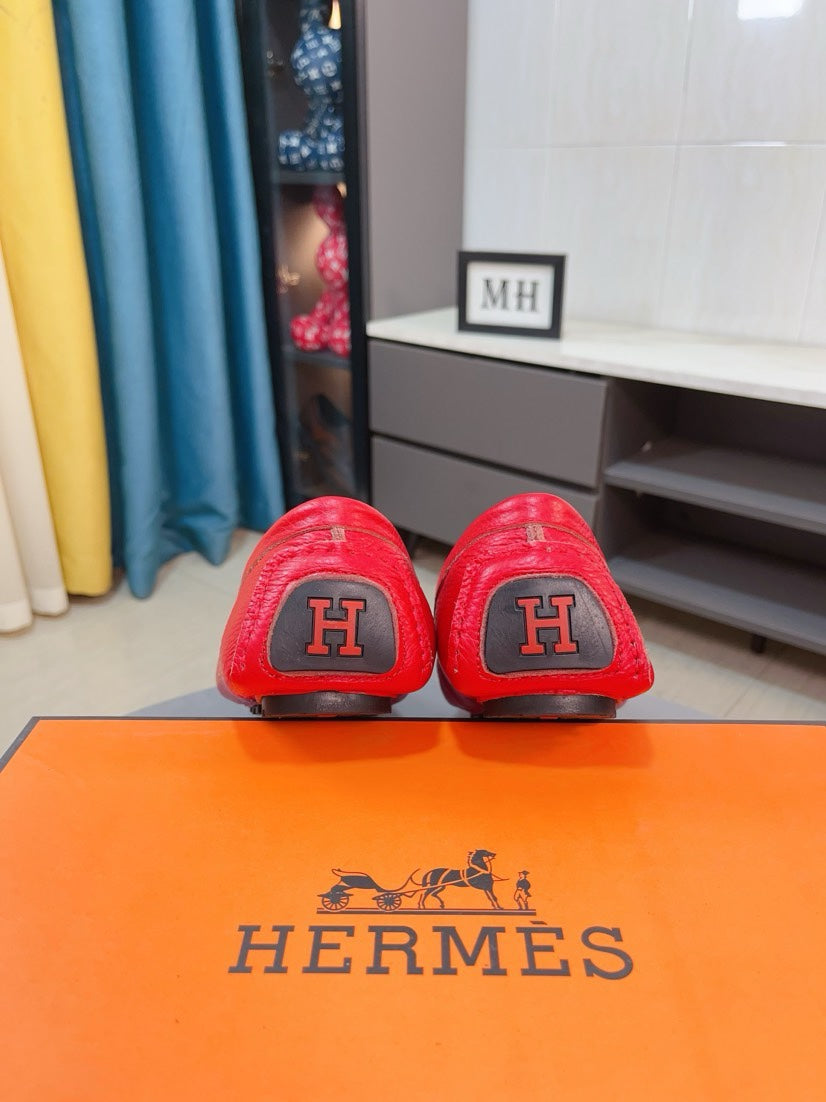 HM Men's Loafer Red Cowhide 521946