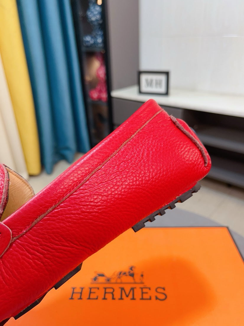 HM Men's Loafer Red Cowhide 521946