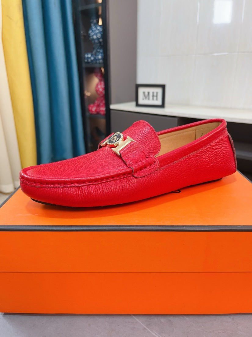 HM Men's Loafer Red Cowhide 521946
