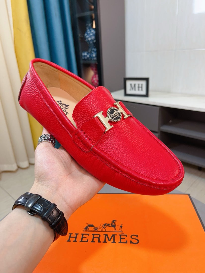 HM Men's Loafer Red Cowhide 521946