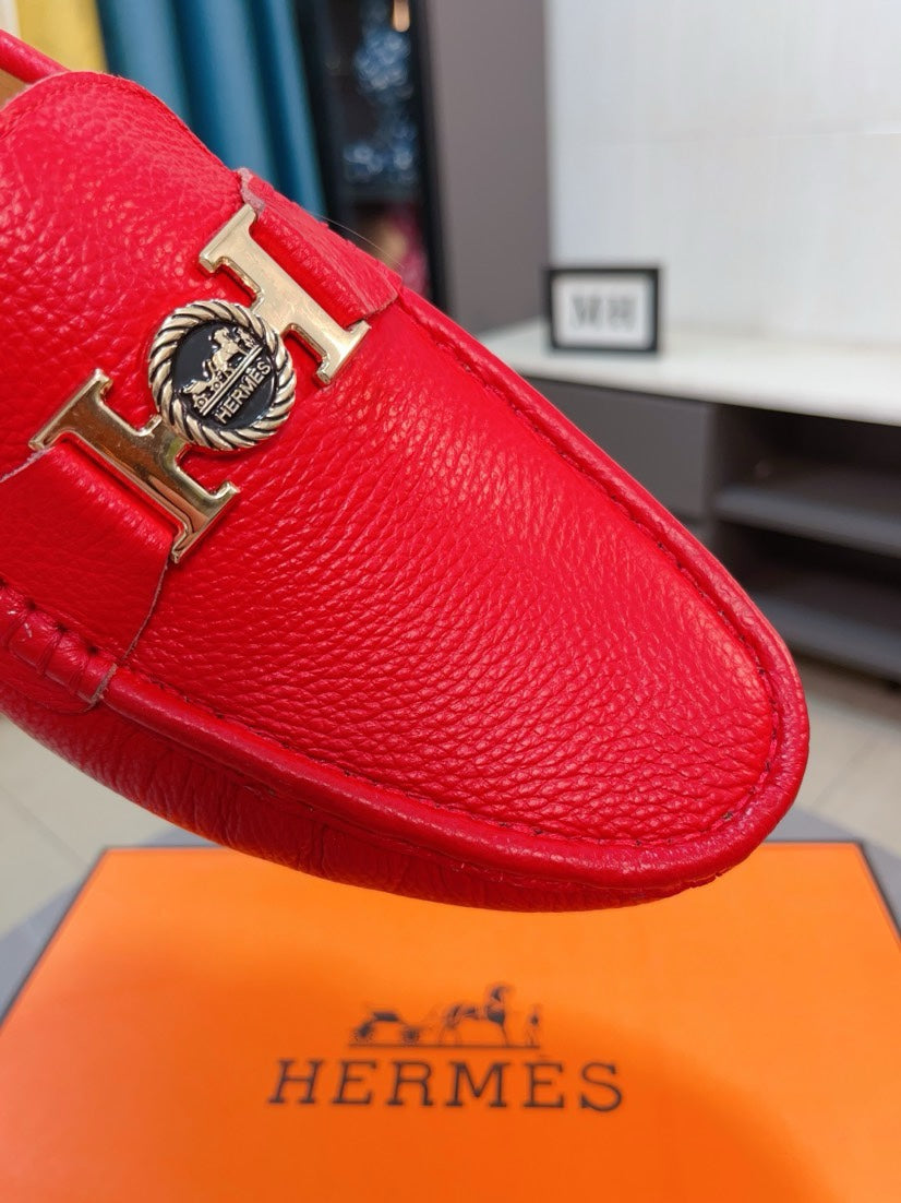 HM Men's Loafer Red Cowhide 521946