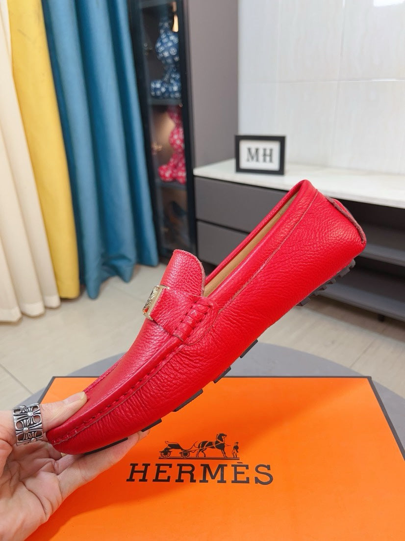 HM Men's Loafer Red Cowhide 521946