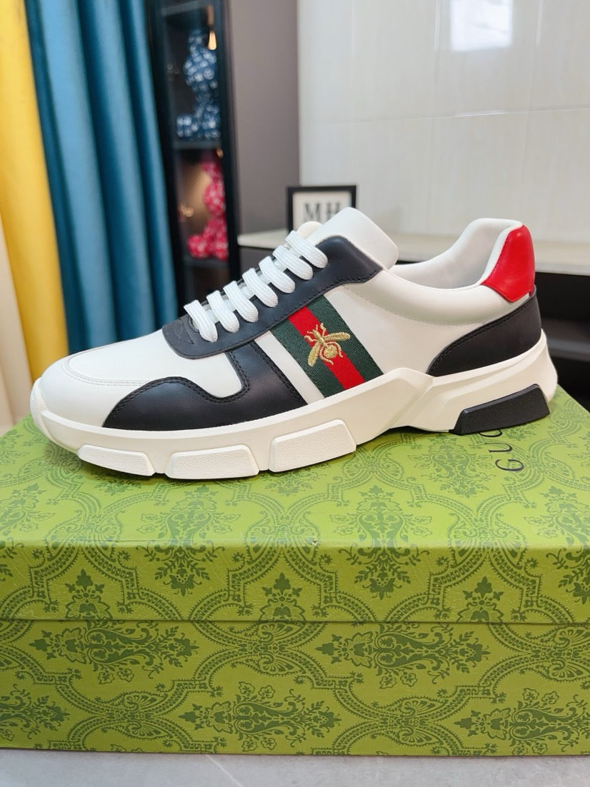 GG Men's ACE Sneaker White Calfskin 523323