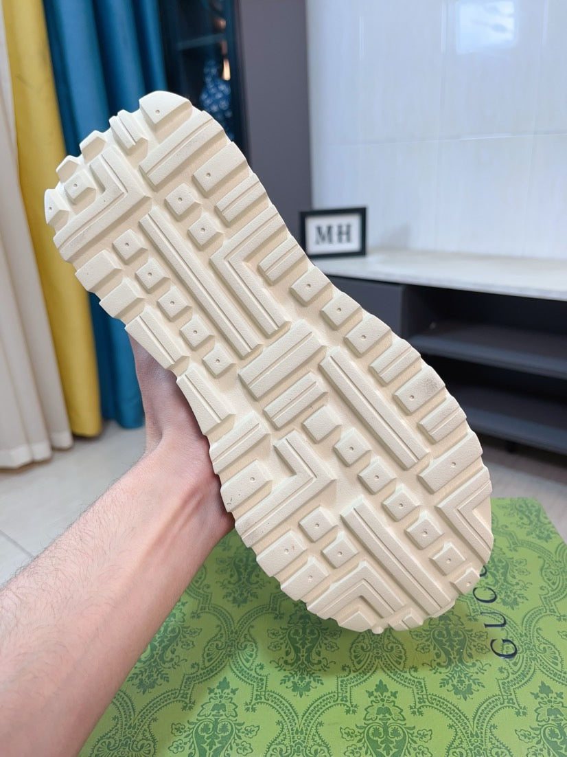 GG Men's Sneaker Brown Beige Cowhide 523395