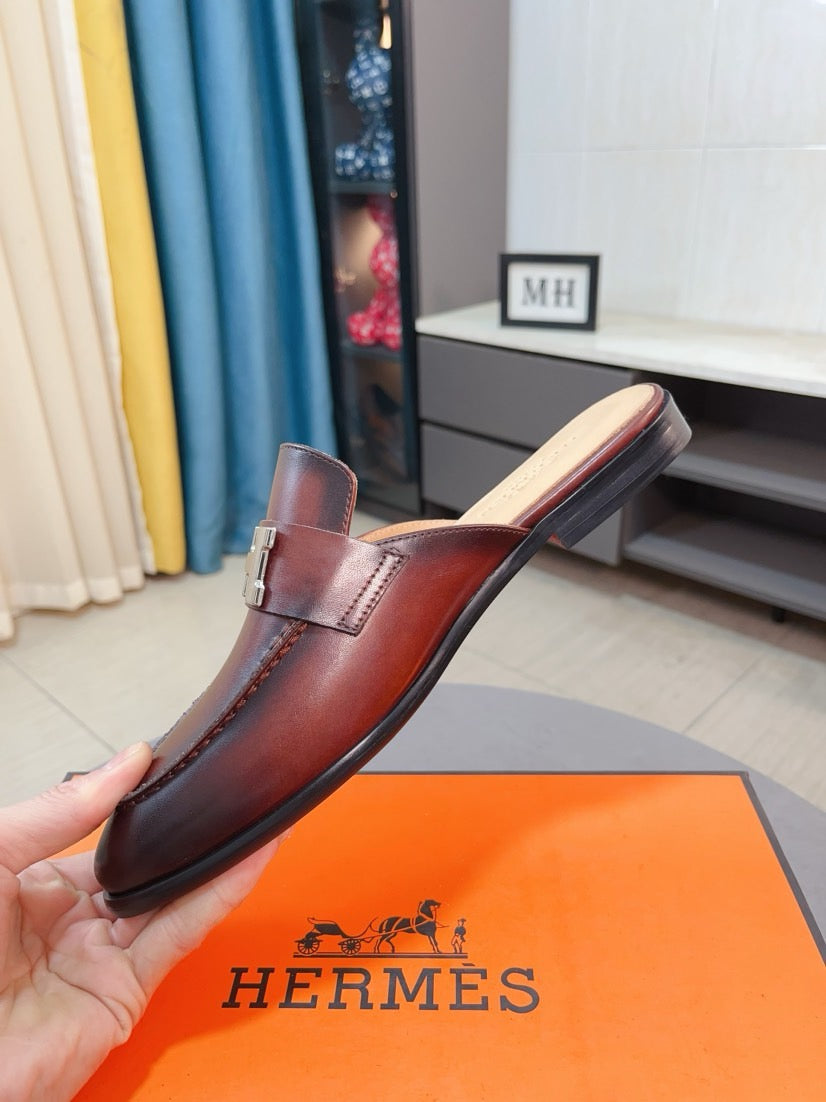 HM Men's Paris Mule Brown Cowhide 663226