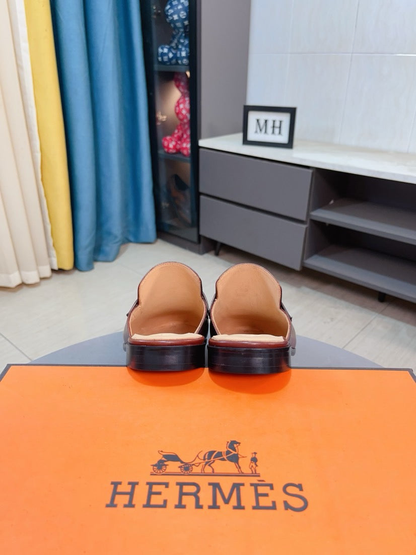 HM Men's Paris Mule Brown Cowhide 663226