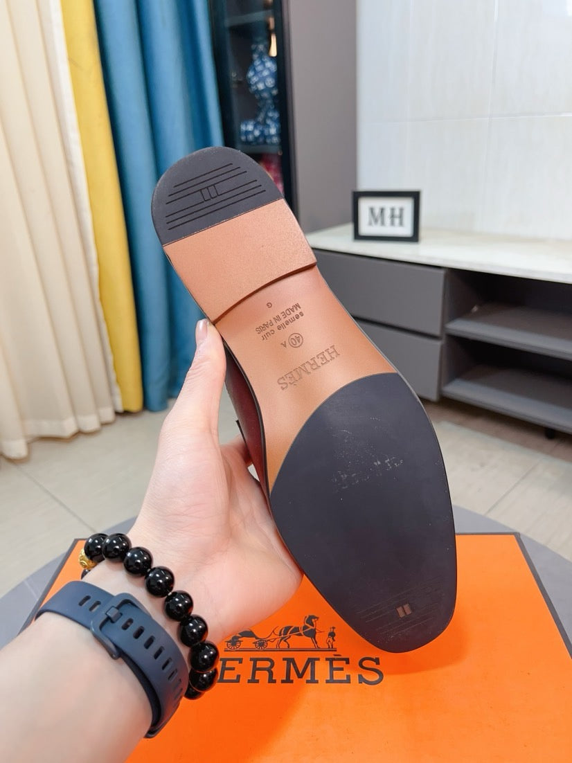 HM Men's Paris Mule Brown Cowhide 663226