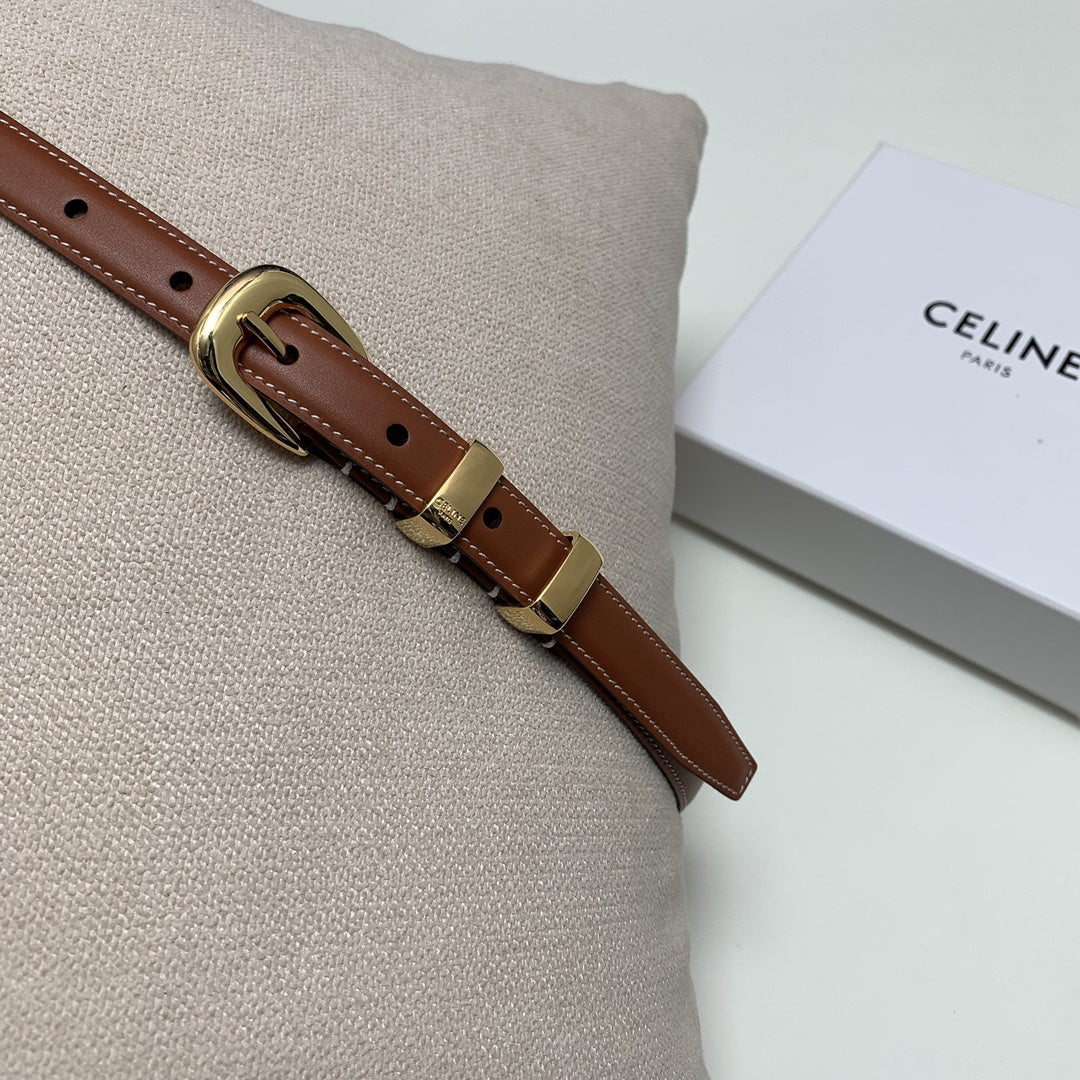 CEL 18mm Gold Belt Brown Cowhide 176689