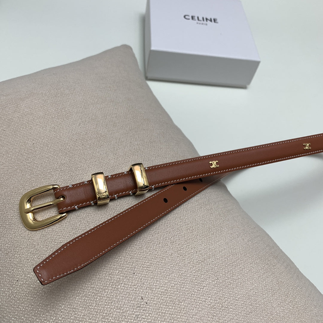 CEL 18mm Gold Belt Brown Cowhide 176689