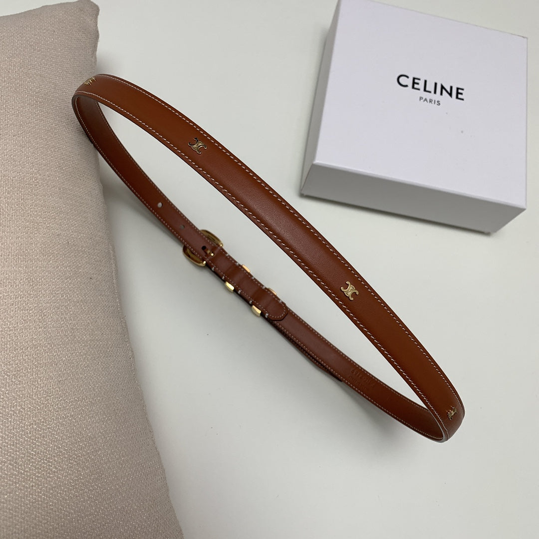 CEL 18mm Gold Belt Brown Cowhide 176689