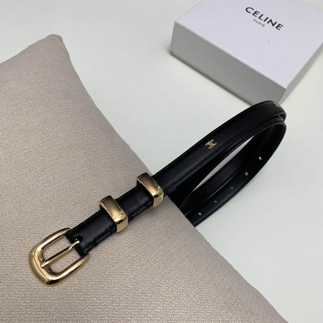 CEL 18mm Gold Belt Black Cowhide 176690