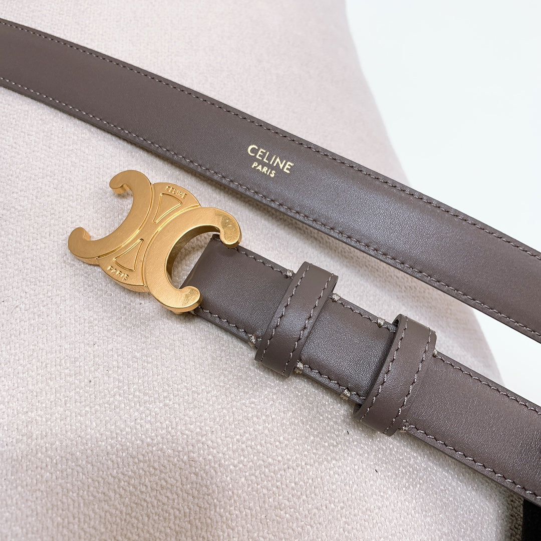 CEL 25mm Triomphe Belt Brown Chocolate Taurillon Leather 176673