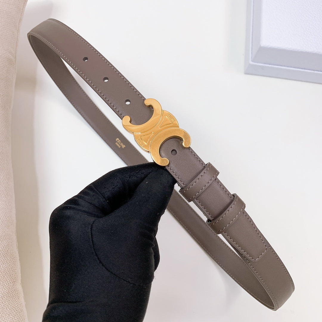 CEL 25mm Triomphe Belt Brown Chocolate Taurillon Leather 176673