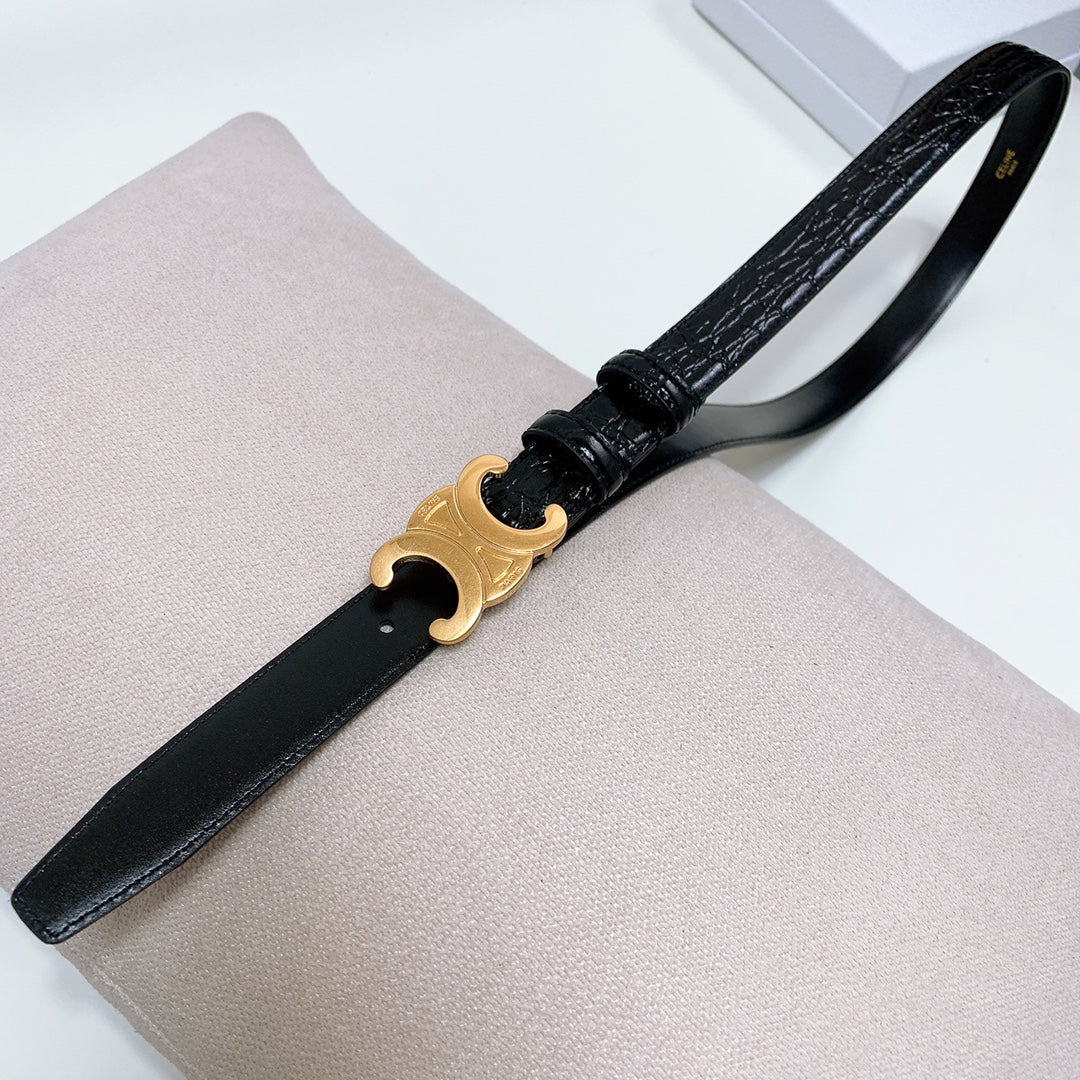 CEL Gold Buckle Belt 18mm Calfskin 176670