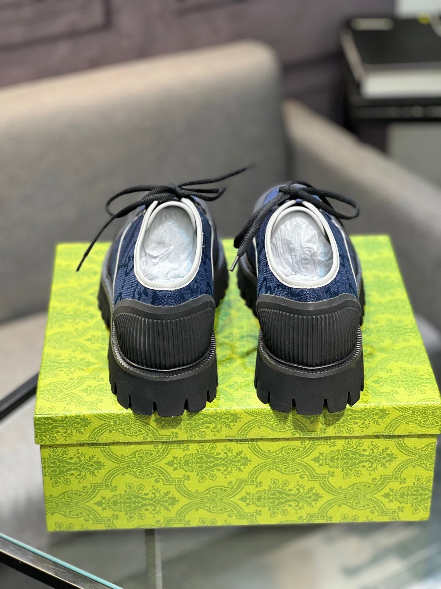 GG Men's 25 Maxi GG Sneaker Blue Black Canvas 720792