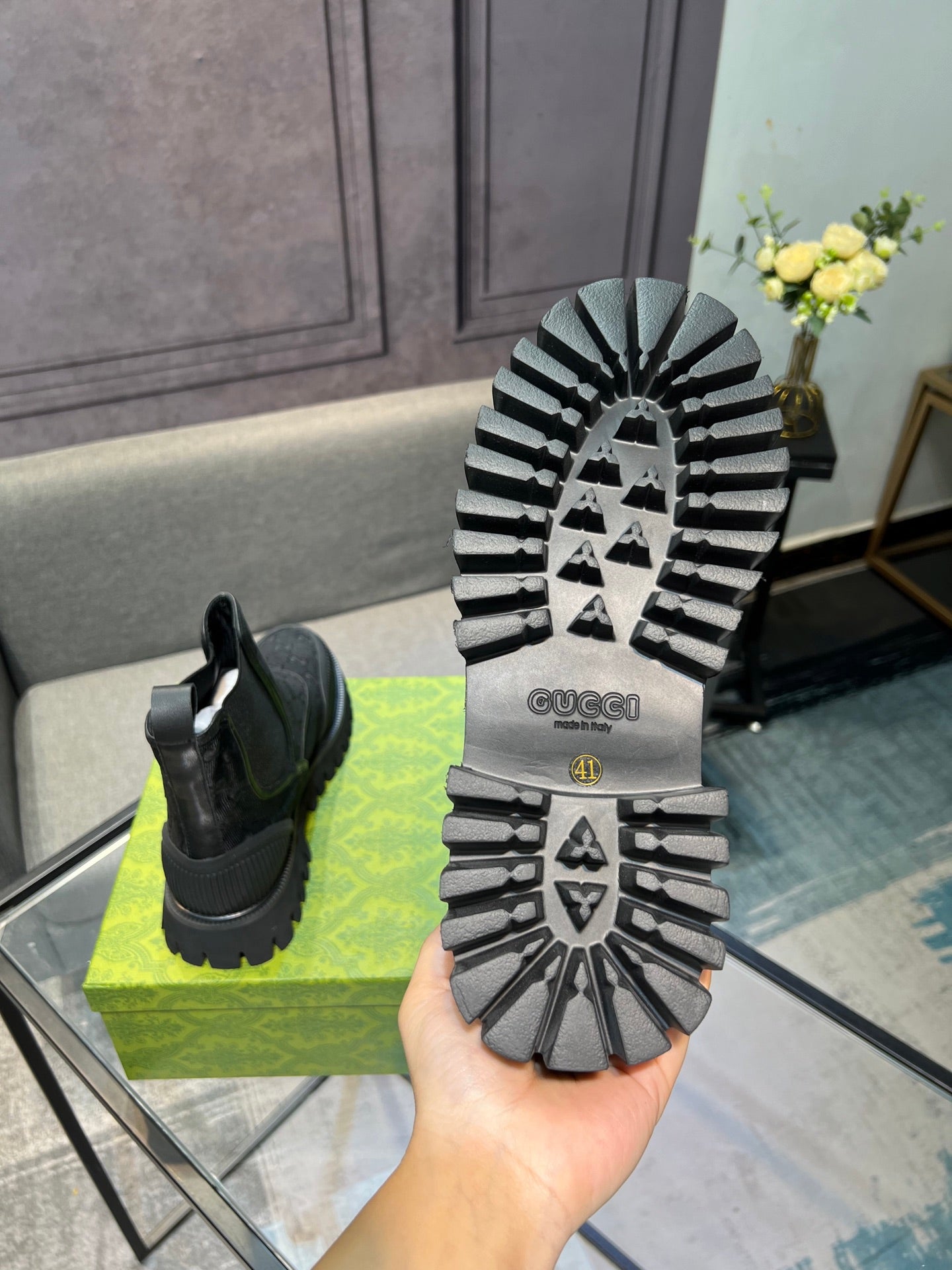 GG Men's 25 Chelsea Boots Black Canvas 720796