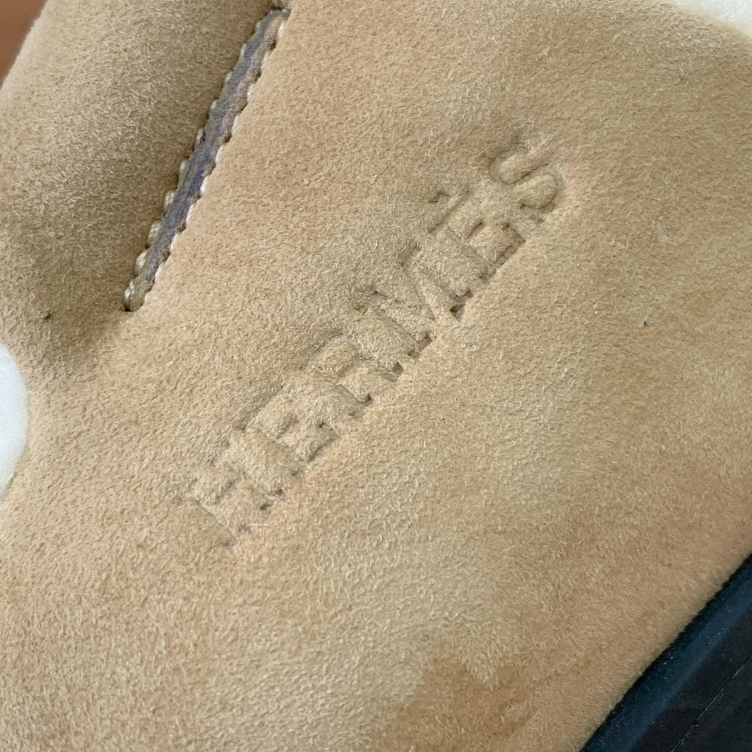 HM Chypre Sandal In Light Brown Mix White Fleece And Suede 984197