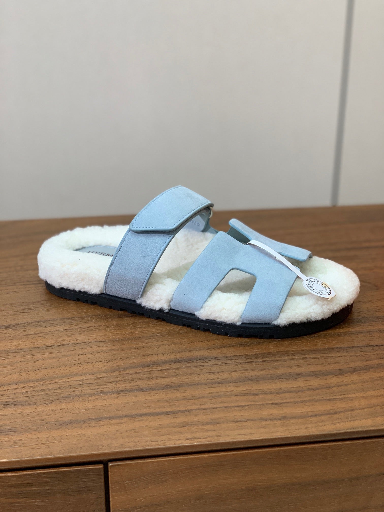HM Chypre Sandal Cloud Blue Mix White Wool And Cowhide Lining  984208