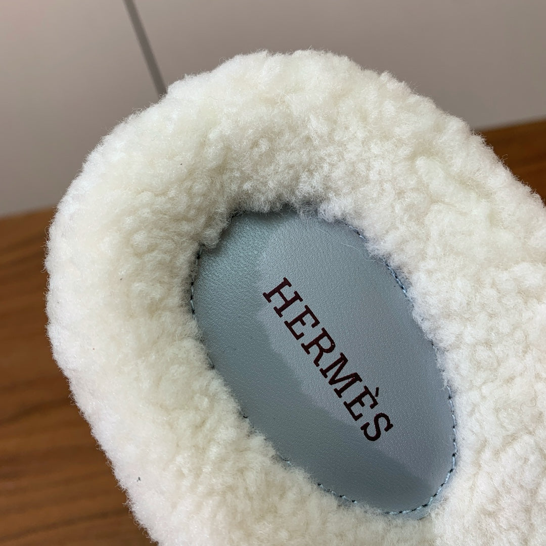 HM Chypre Sandal Cloud Blue Mix White Wool And Cowhide Lining  984208