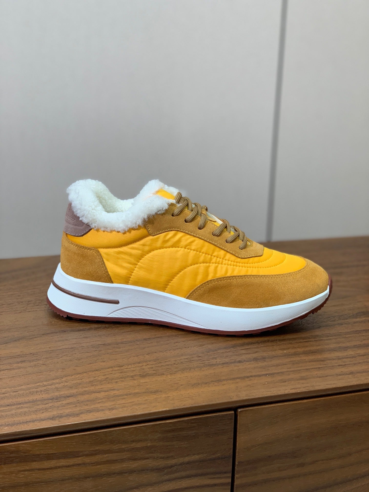 LP Week-end Walk Sneakers In Yellow Mix Dark Yellow Denim With Wool Fleece Lining  984278