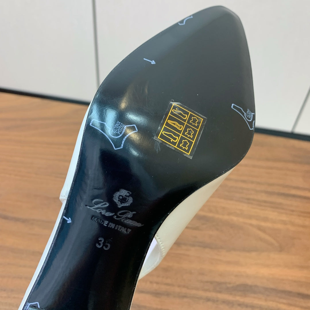 LP Rebecca Slingbacks 50mm In White Cowhide 984364