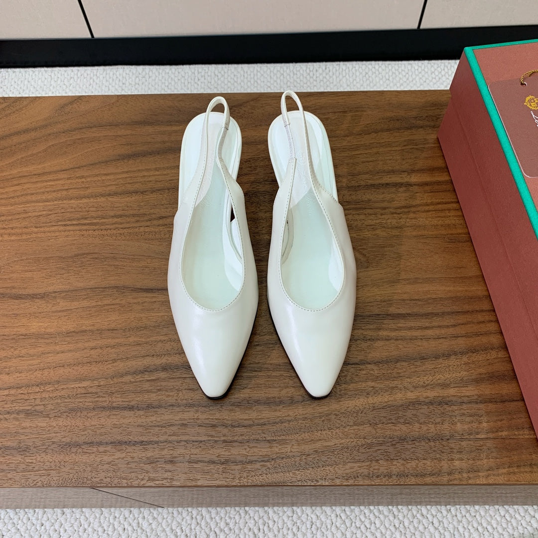 LP Rebecca Slingbacks 50mm In White Cowhide 984364