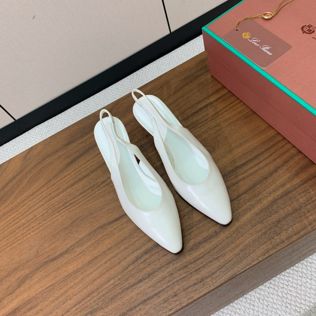 LP Rebecca Slingbacks 50mm In White Cowhide 984364