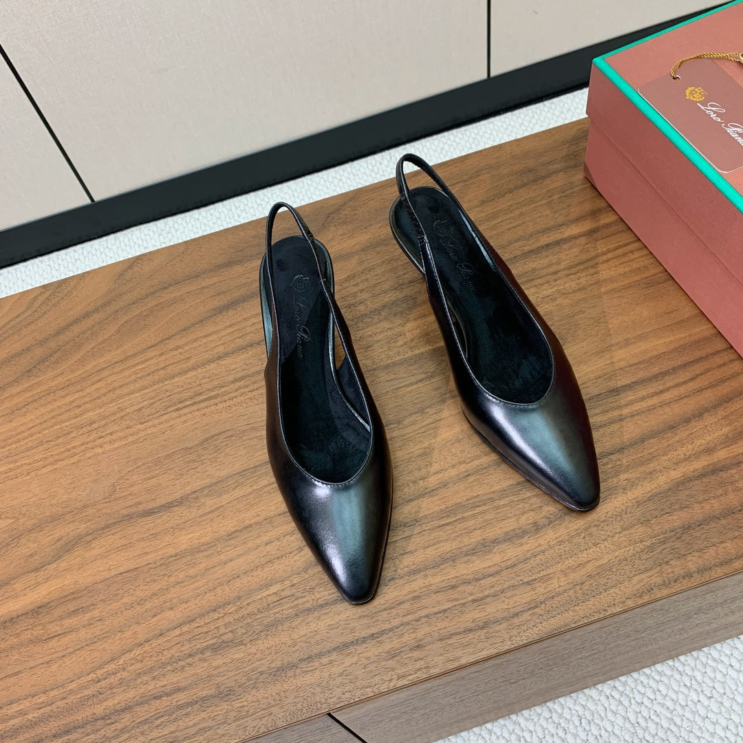 LP Rebecca Slingbacks 50mm In Black Cowhide 984365