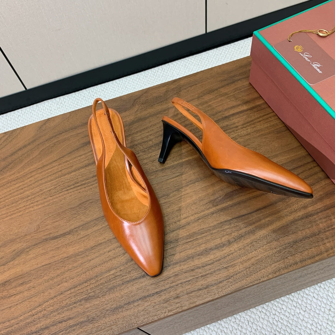 LP Rebecca Slingbacks 50mm In Caramel Cowhide  984366
