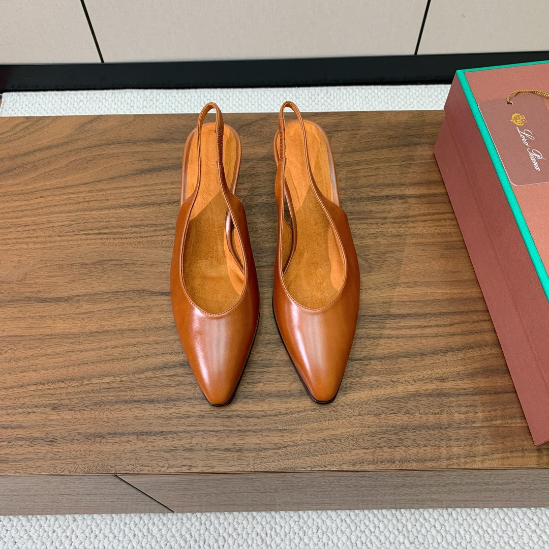LP Rebecca Slingbacks 50mm In Caramel Cowhide  984366