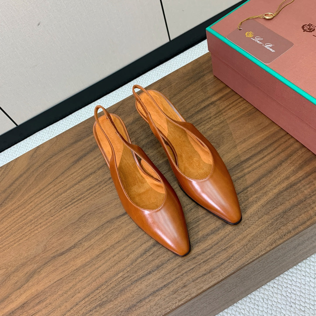 LP Rebecca Slingbacks 50mm In Caramel Cowhide  984366