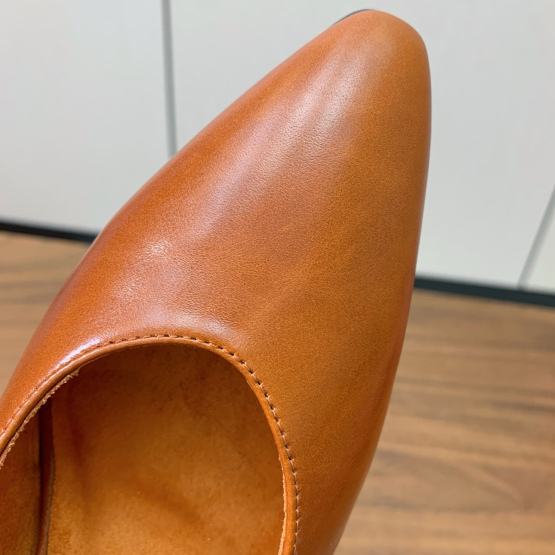 LP Rebecca Slingbacks 50mm In Caramel Cowhide  984366