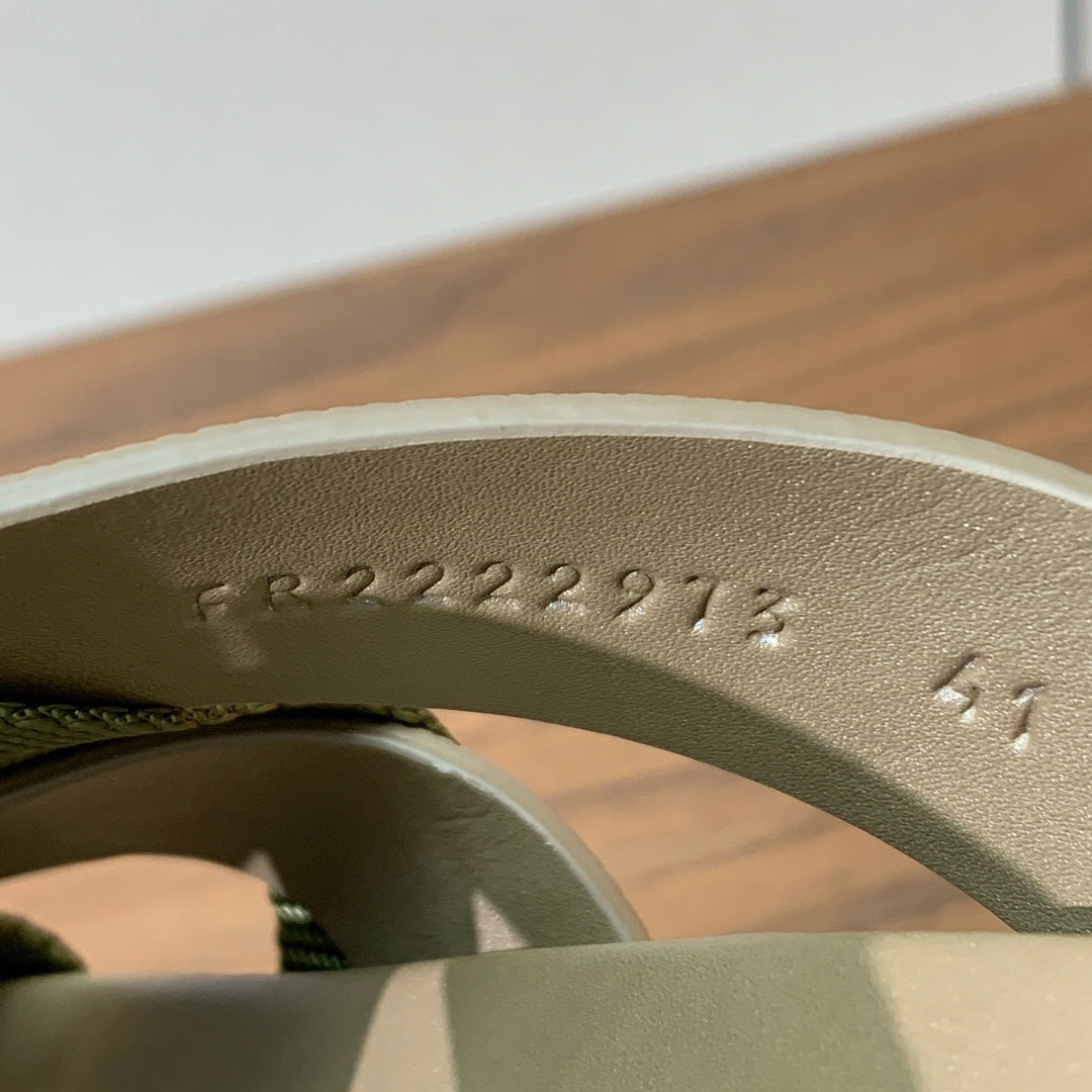 HM Kazimir Sandal Green mix Etoupe  Canvas Calfskin 293993