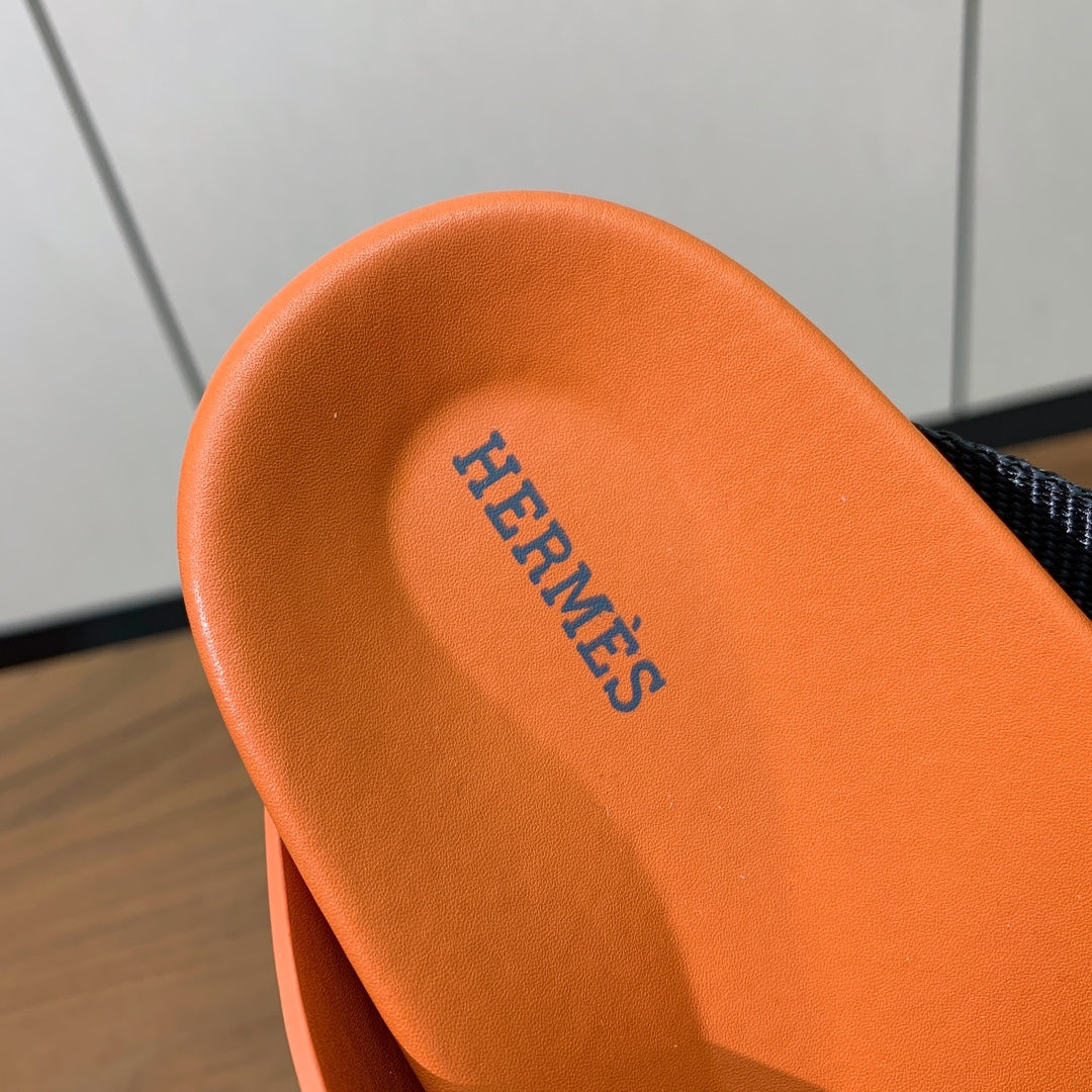 HM Kazimir Sandal Orange Black Frabic Calfskin 294011