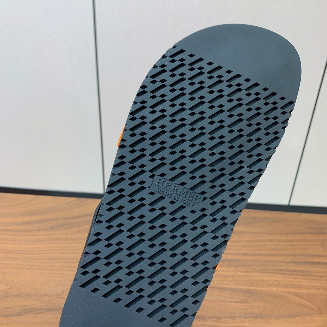 HM Kazimir Sandal Black Orange  Frabic Calfskin 294012